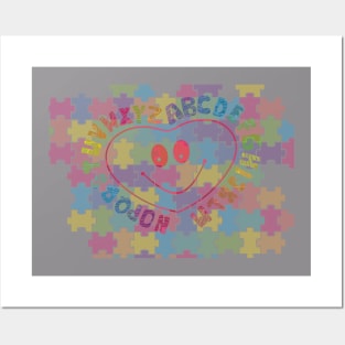 ABC Colorful Smile face Puzzle Posters and Art